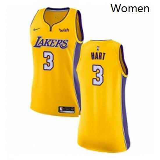 Womens Nike Los Angeles Lakers 3 Josh Hart Swingman Gold NBA Jersey Icon Edition